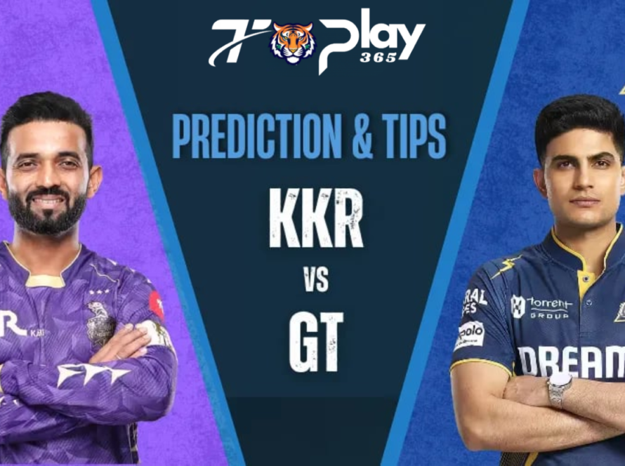 Tiger Cricket ID KKR vs GT IPL 2025 match preview featuring Kolkata Knight Riders and Gujarat Titans players with prediction and tips banner – April 21 at Eden Gardens.
